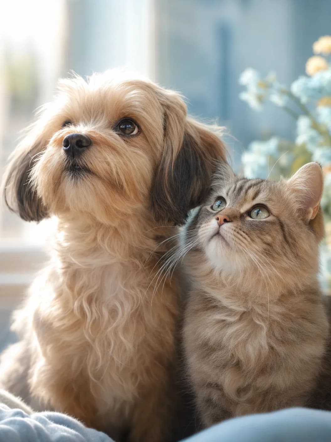 やさしい眼差しの犬と猫